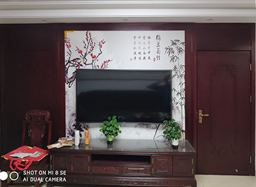 平凉中式家庭装修电视柜效果展示